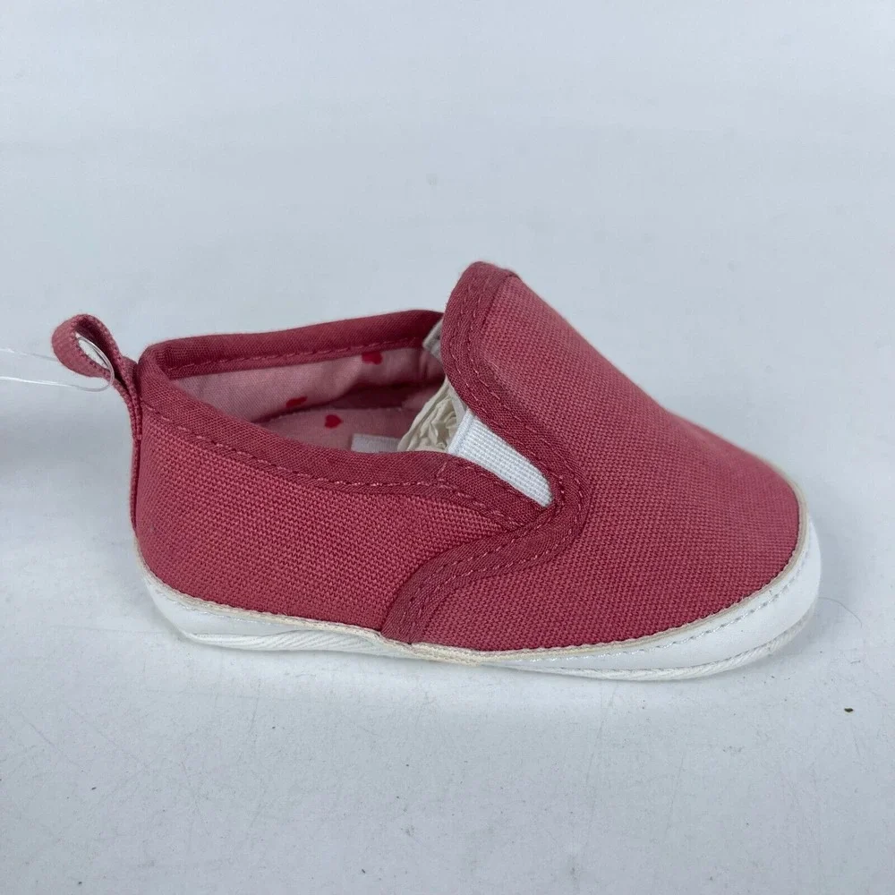 Child of Mine by Carter's Baby Kids Shoes Size 0-3M Pink Canvas Slip On GFG59926